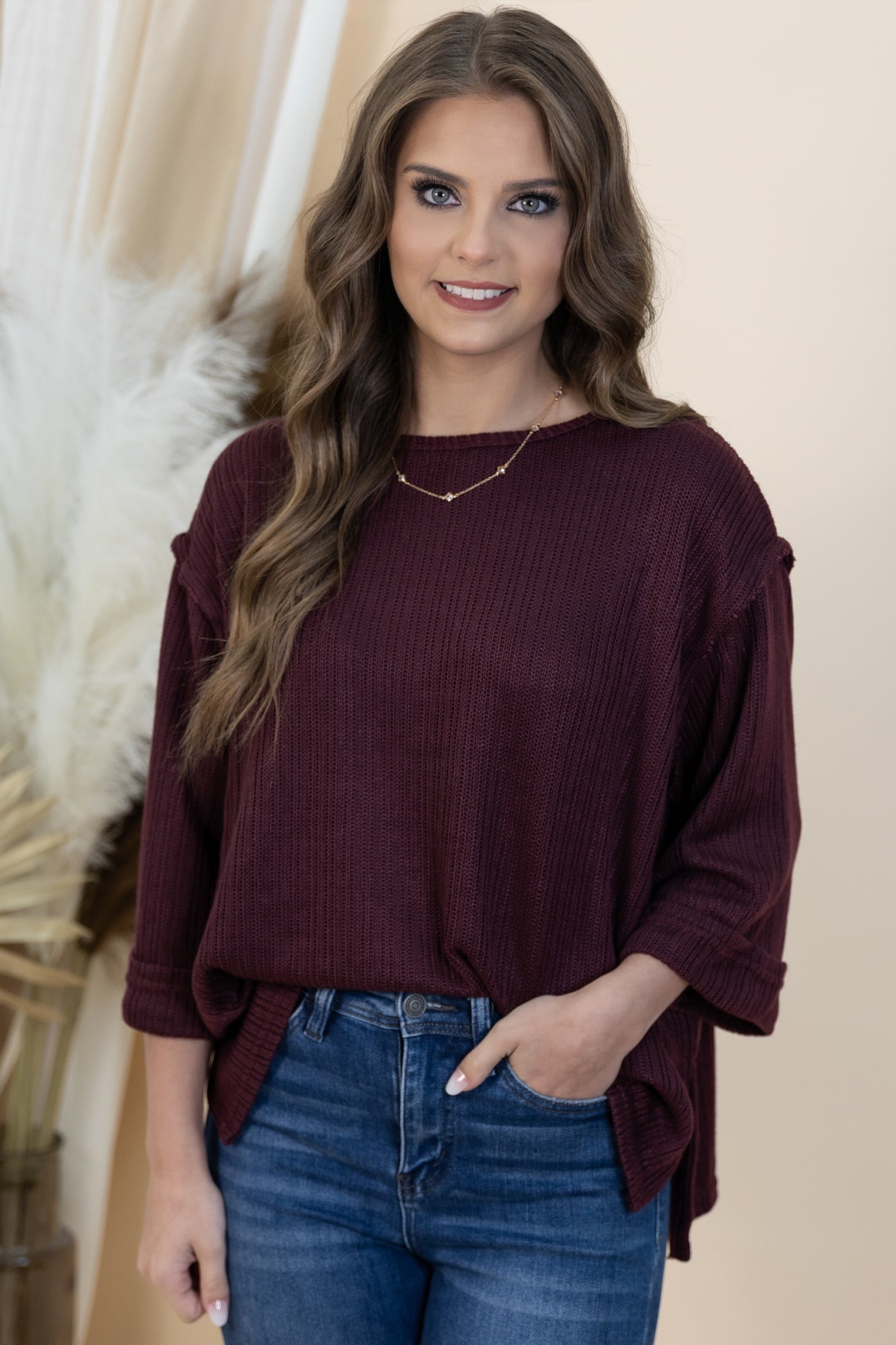 "Fold & Flow" Top (Plum)