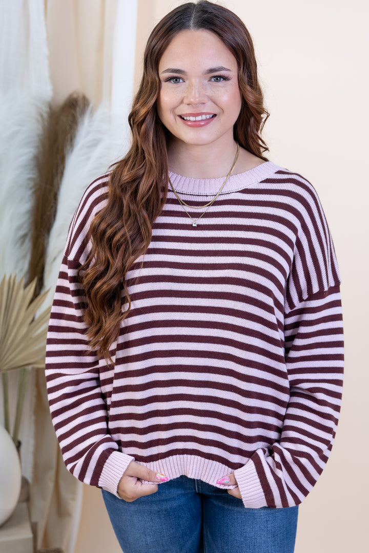 "Sweet Retreat" Sweater (Light Pink)