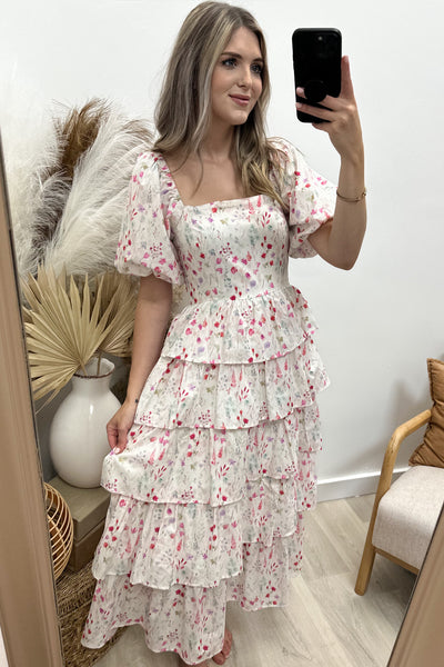 "Garden Gala" Dress (Fuchsia Multi)