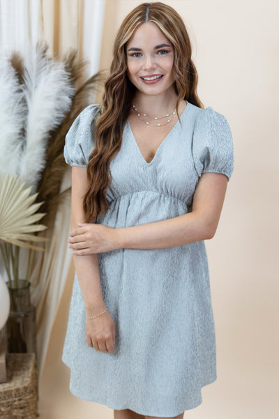 "Mellow Moments" Dress (White/Navy Stripe)