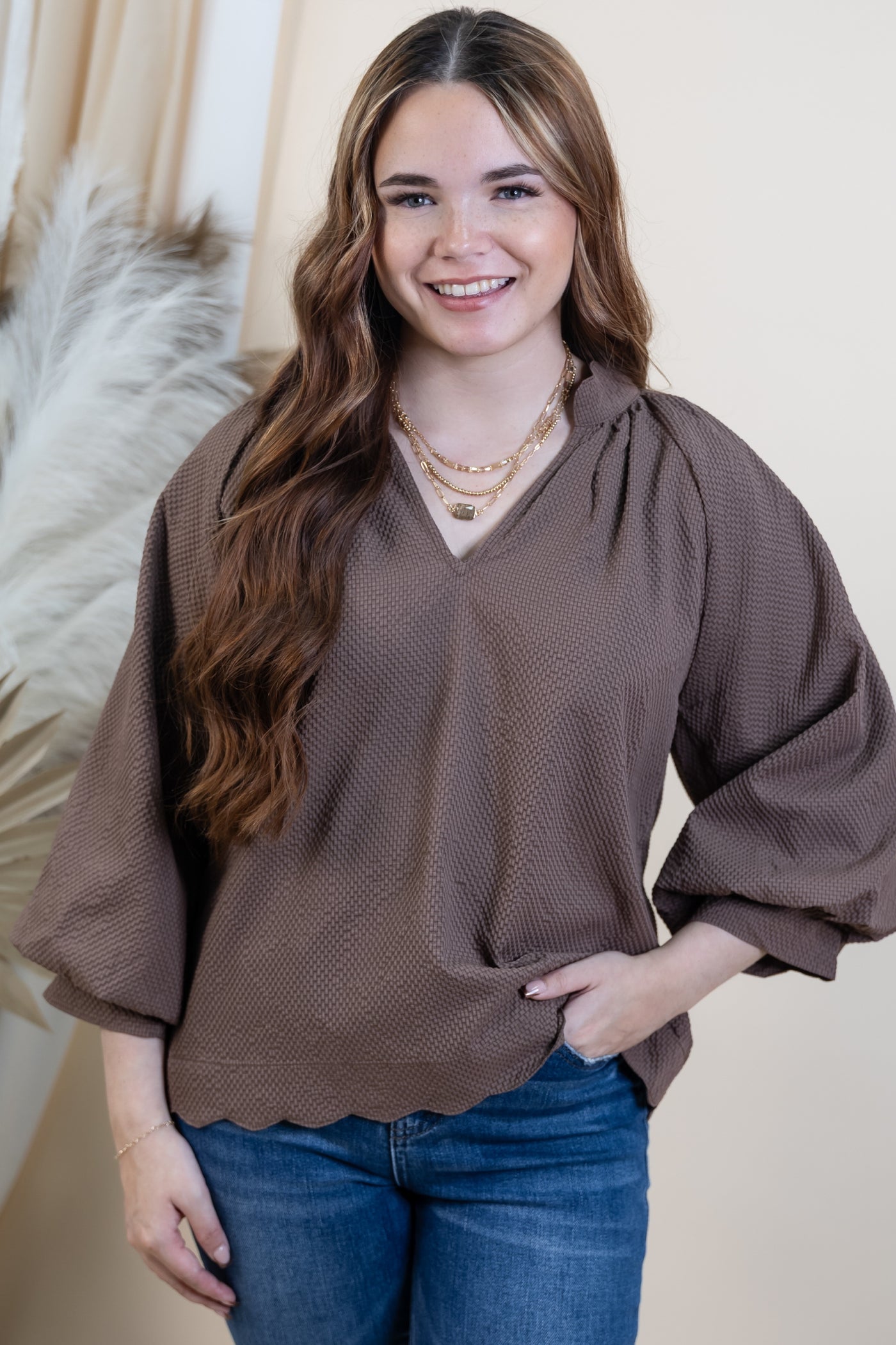 "It Always Works" Blouse (Chocolate)