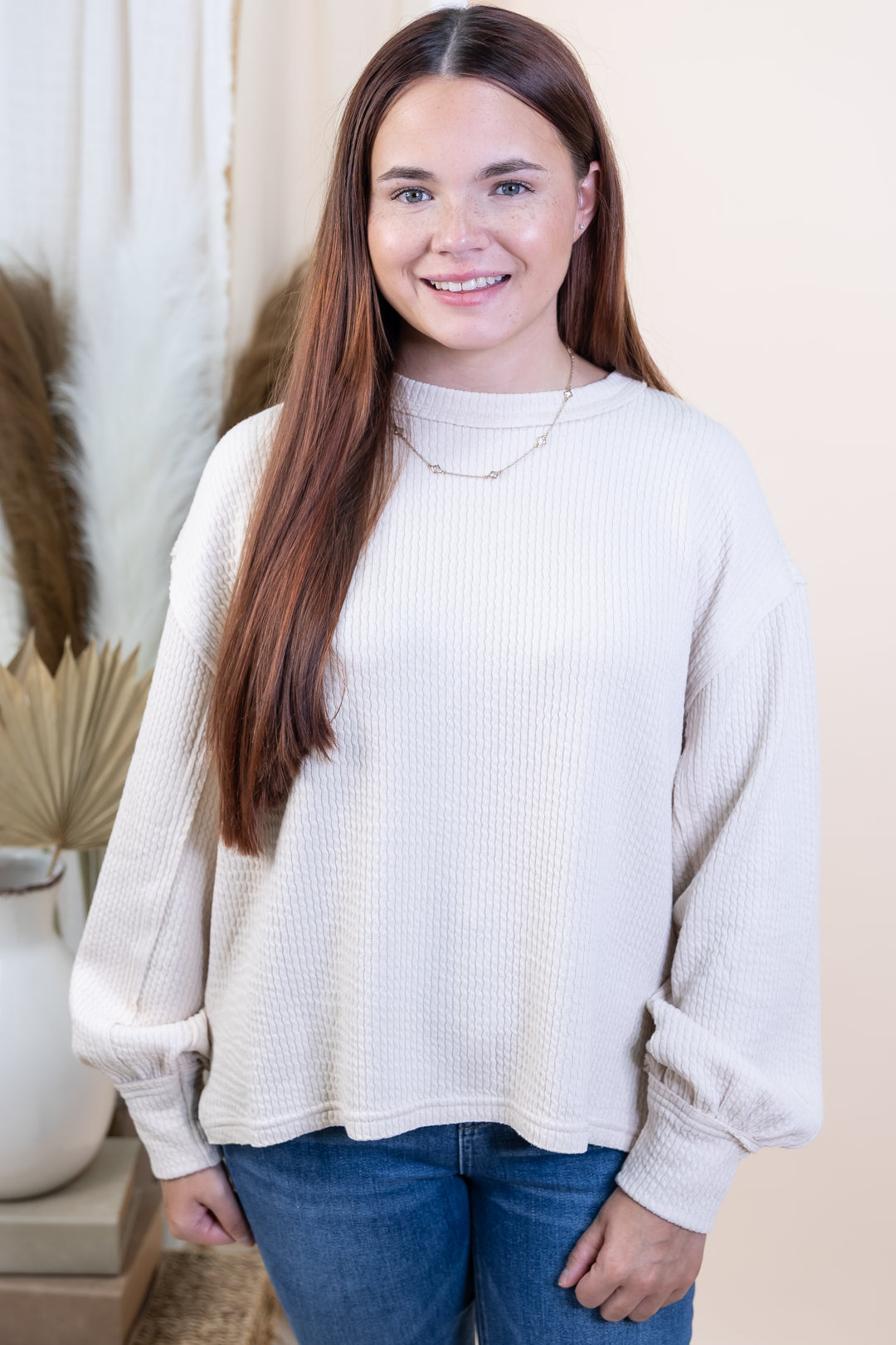 "Casually Cozy" Sweater (Natural)