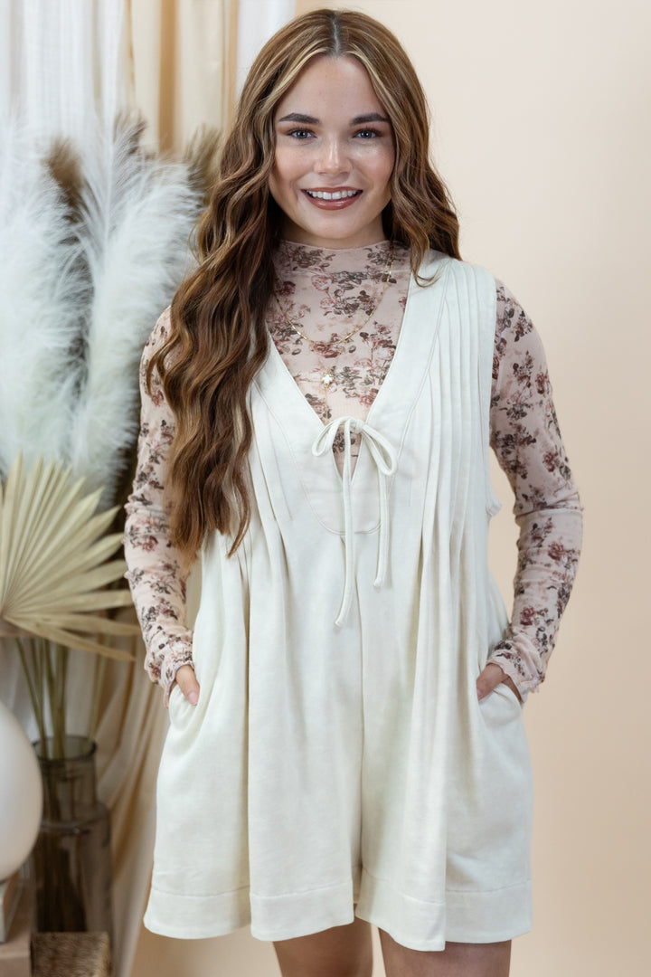 "Purposely Subtle" Romper (Cream)