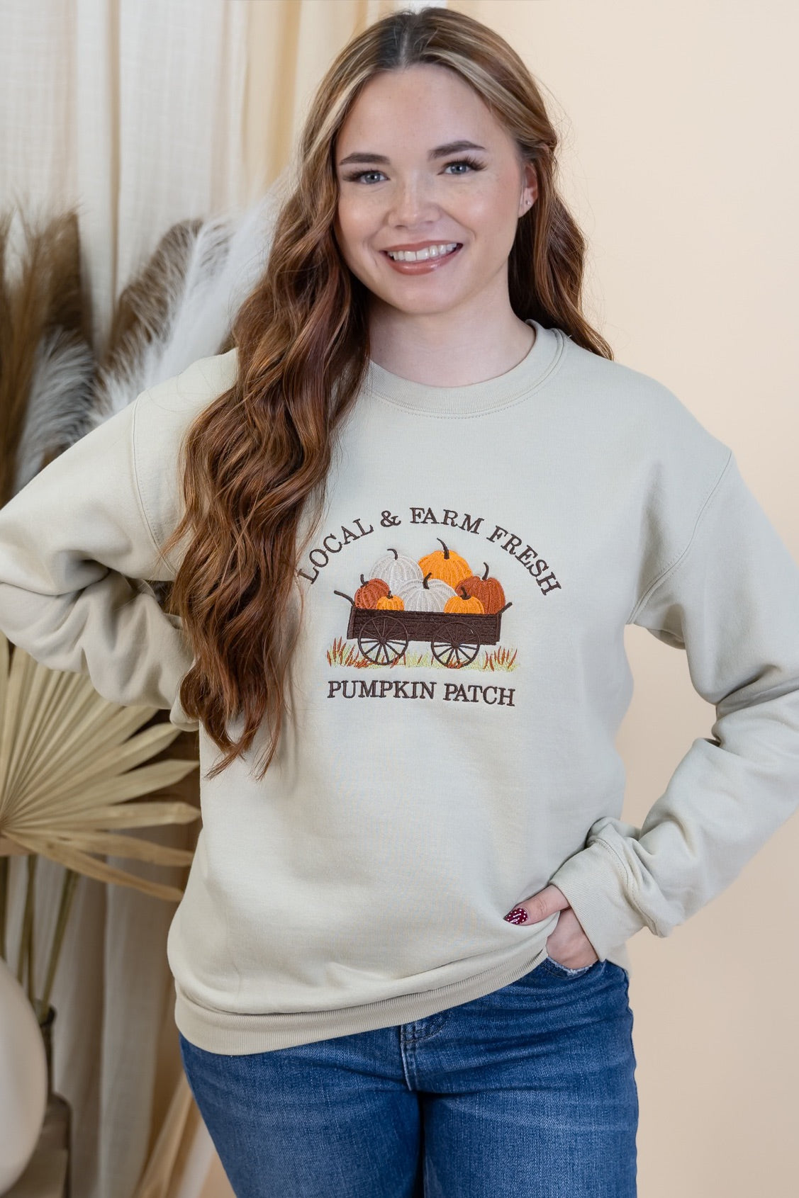"Local Pumpkin Patch" Sweatshirt (Stone)