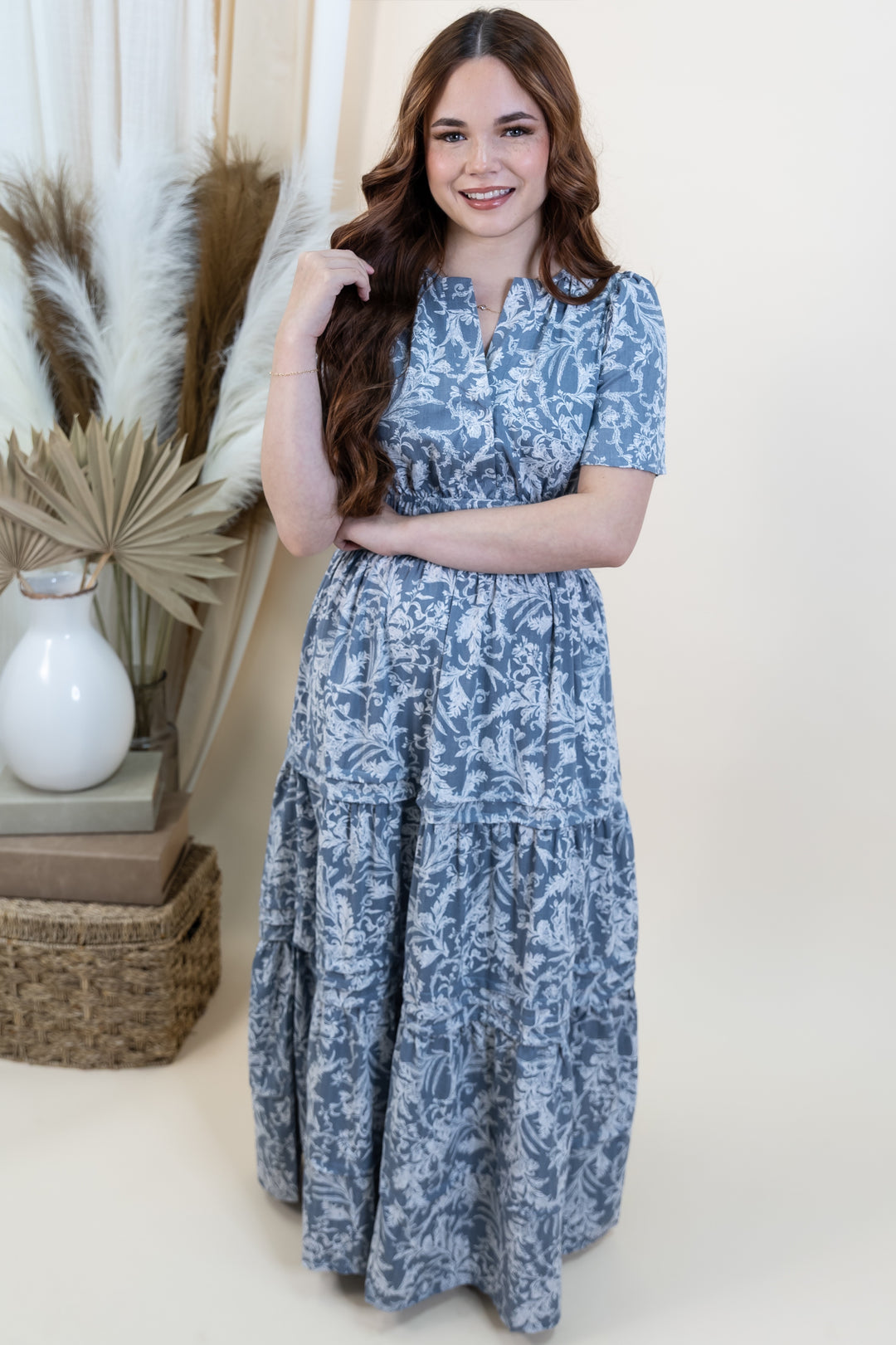 "Sweet Meadows" Dress (Blue Grey)