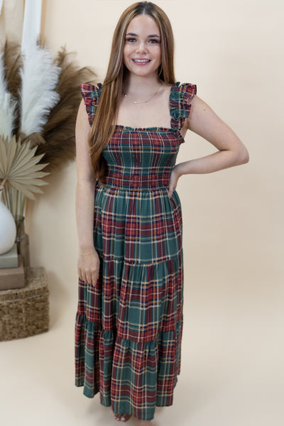 "Elegance Defined" Dress (Green Multi)