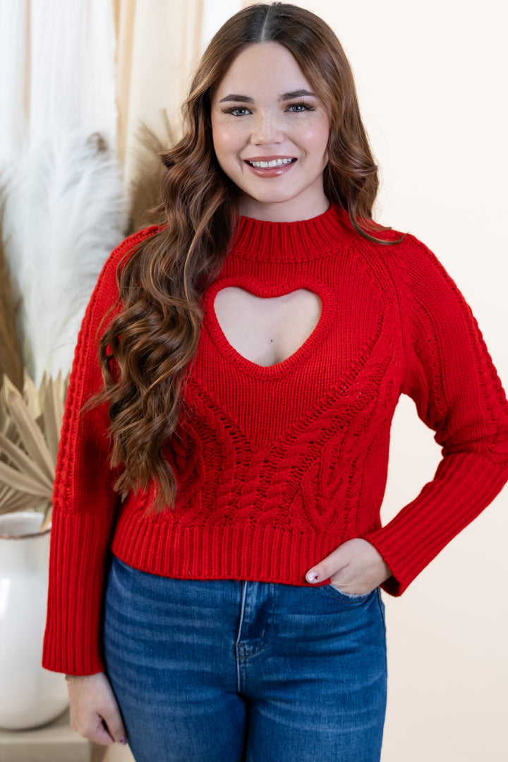 "Sweetheart Statement" Sweater (Red)