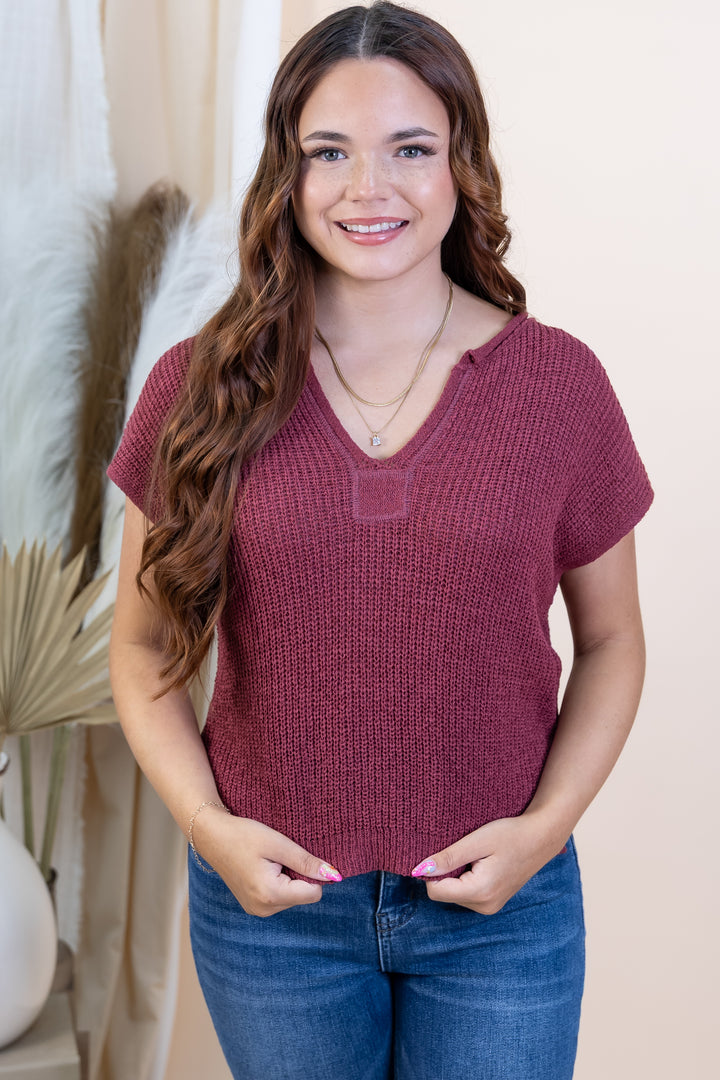 "Radiant Energy" Top (Maroon)