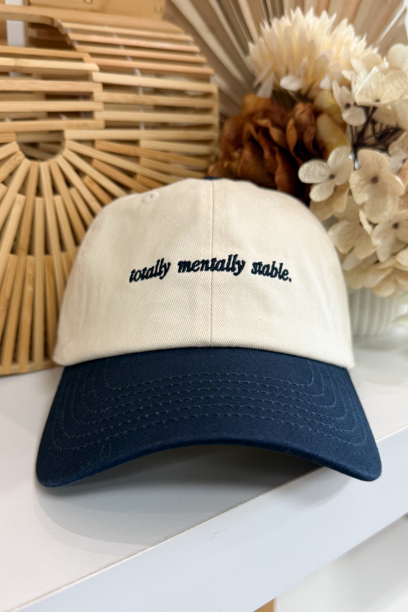 "Totally Mentally Stable" Hat (Navy/Natural)