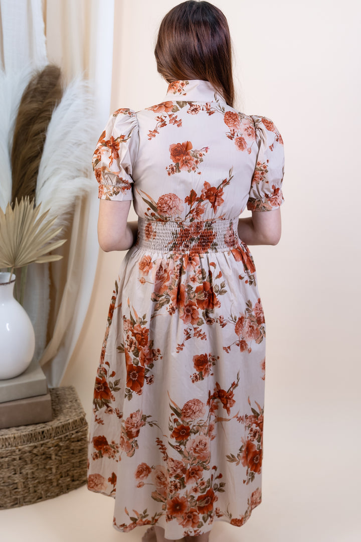 "Blooming Good Times" Dress (Taupe)