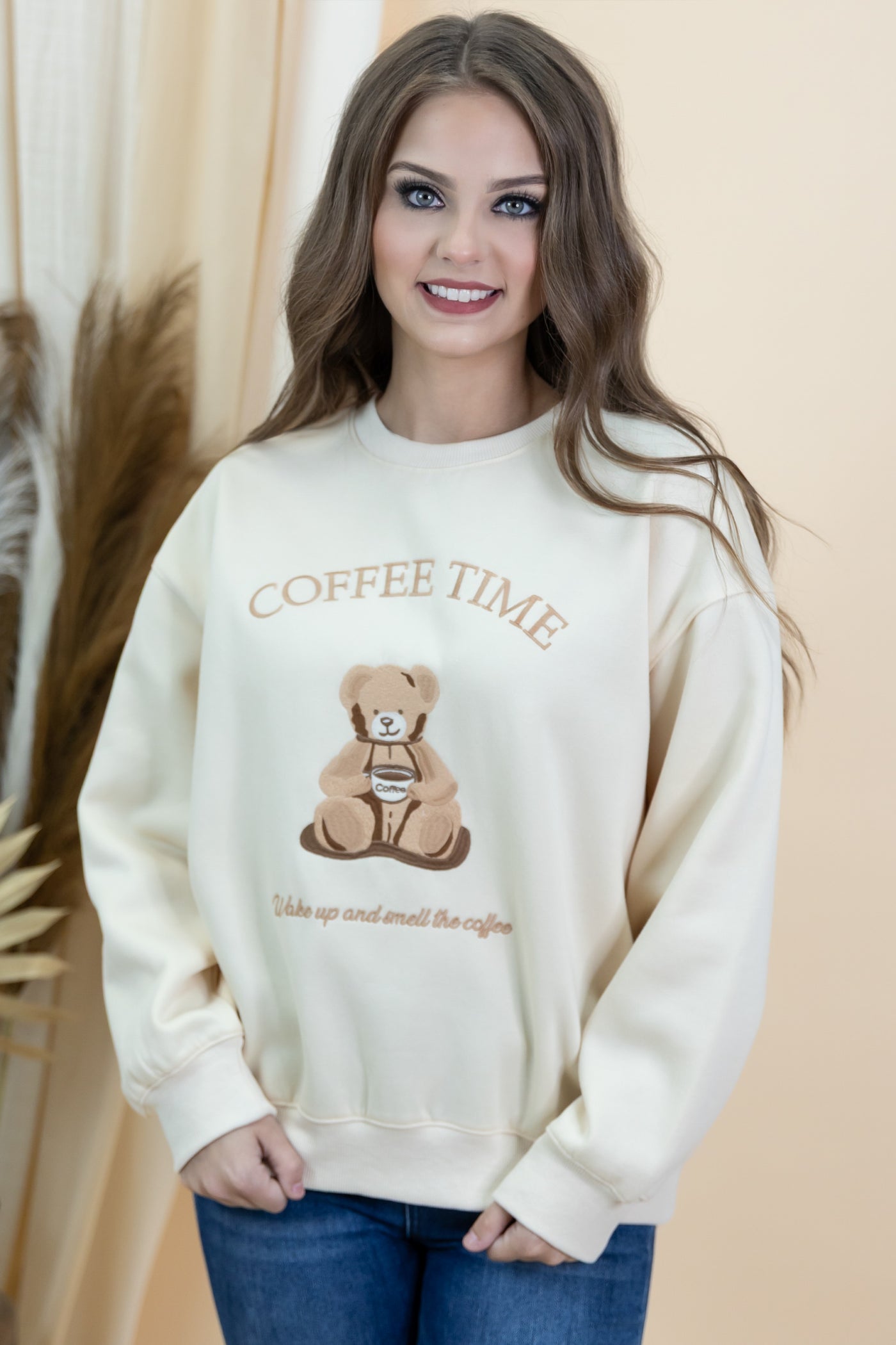 "Coffee Time" Sweatshirt (Cream)
