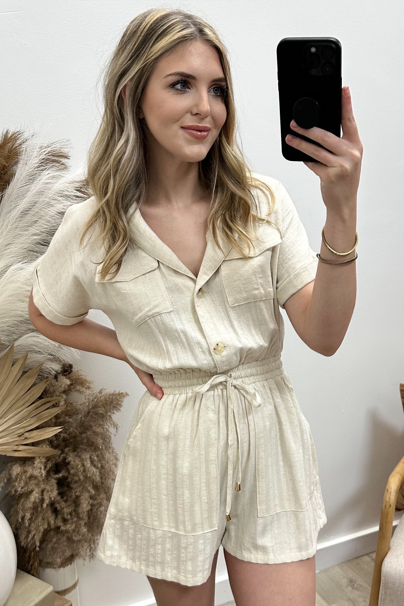"Moments Together" Romper (Natural)