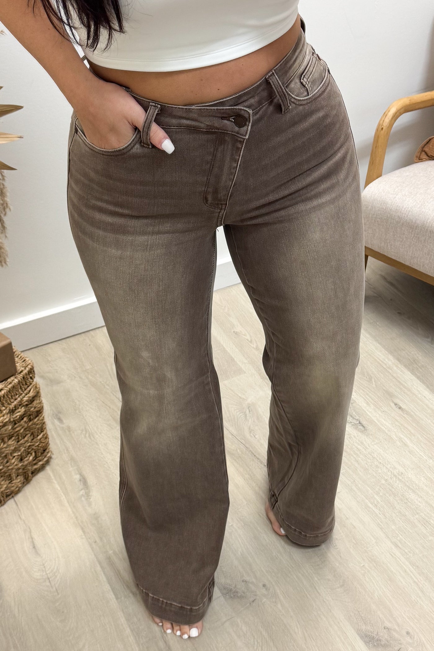 Terra Wide Leg Jeans (Clay)
