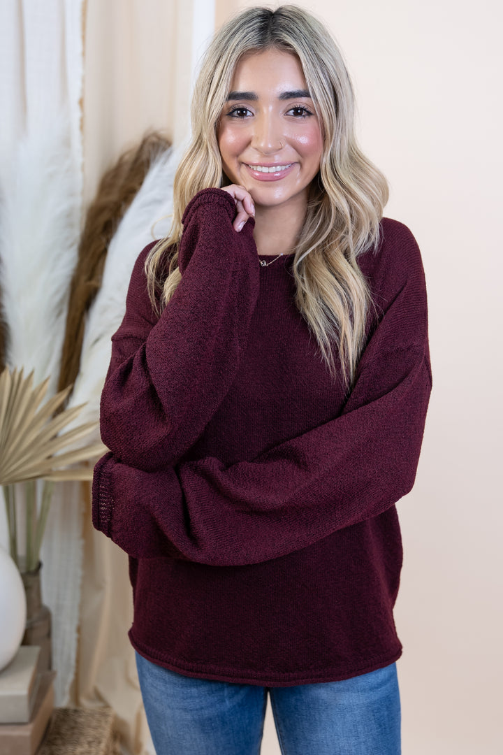 "Weekend Wonder" Sweater (Oxblood)