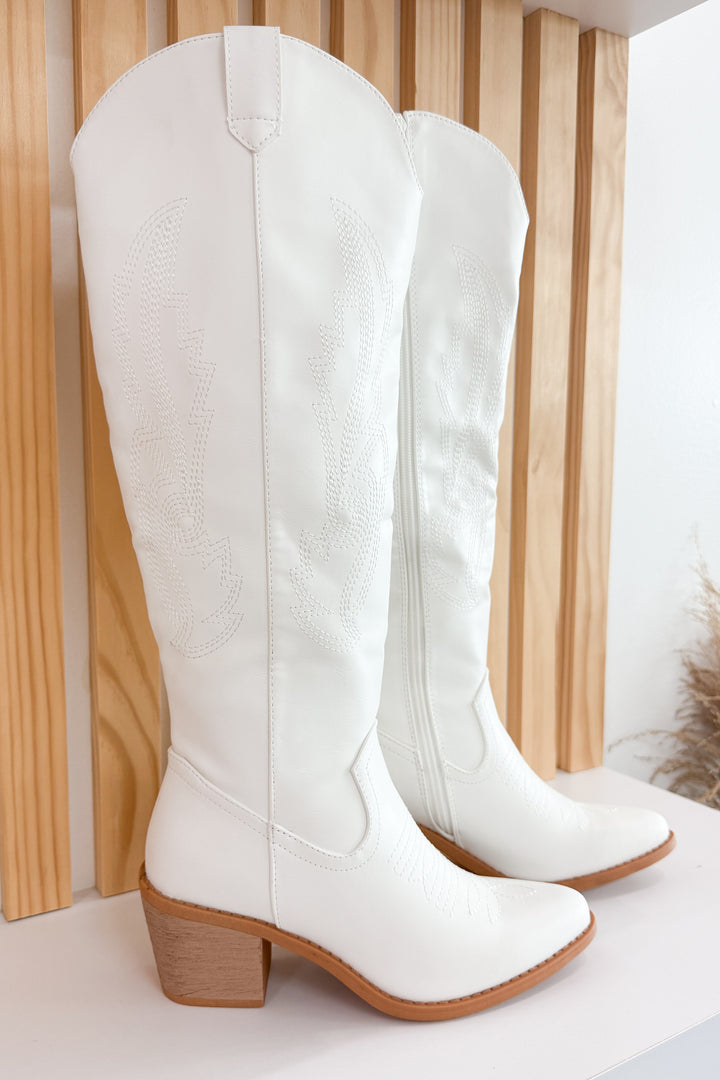 Jenna Western Boots (White)