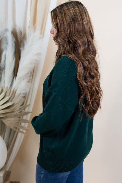 "Warm Embraces" Sweater (Hunter Green)
