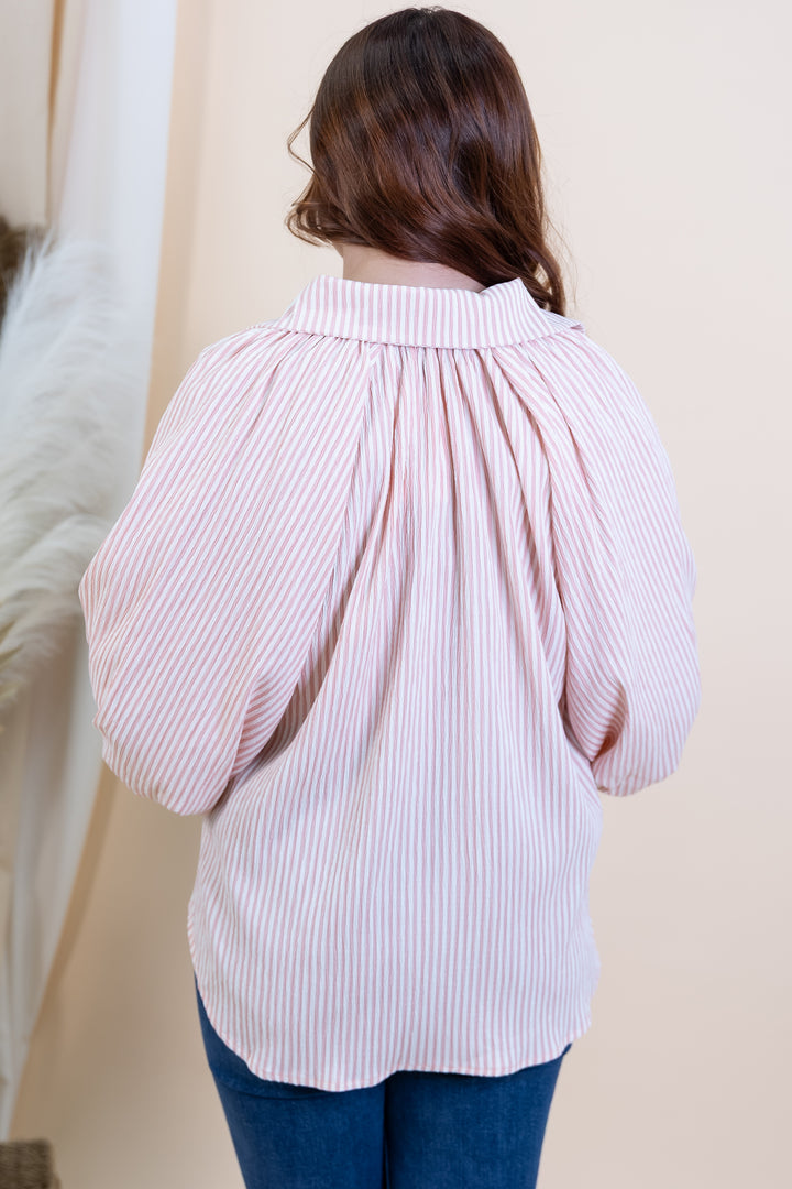 "Downtown Meet" Button Up (Rose)