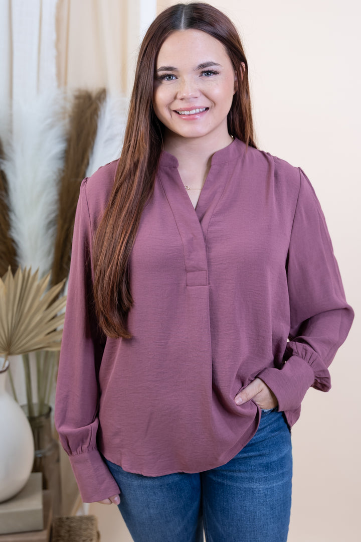 "Easy Like Sunday" Top (Dusty Mauve)