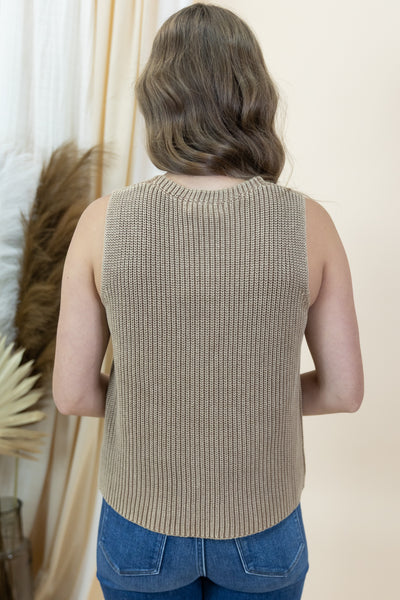 "Rustic Retreat" Sweater Vest (Mocha)