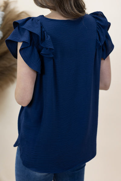 "From The Top" Blouse (Navy)