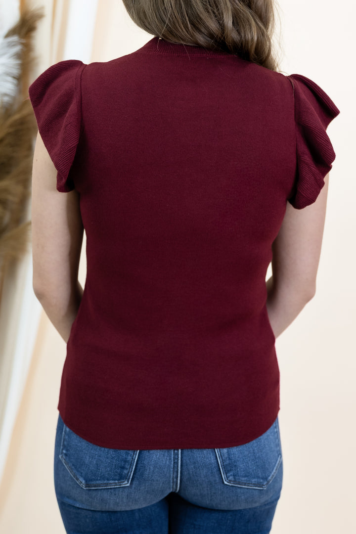 "Don't Look Back" Top (Cherry)