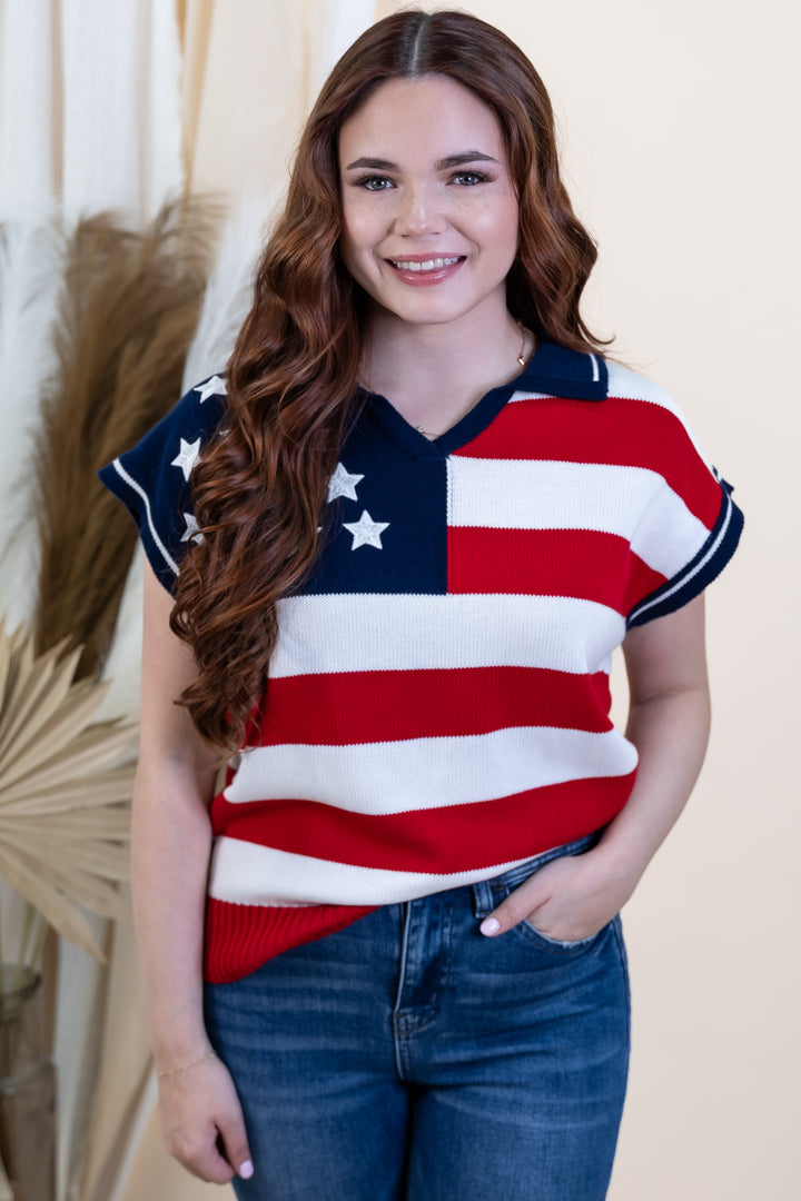 "Liberty Lounge" Top (Red)