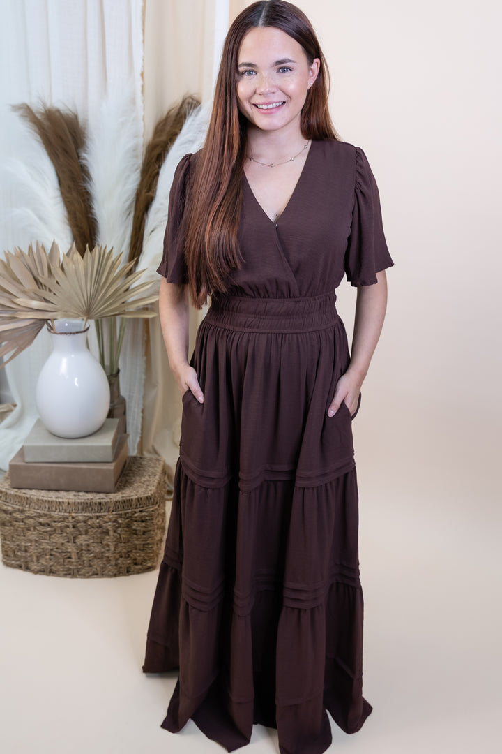 "Midnight Mirage" Dress (Dark Brown)
