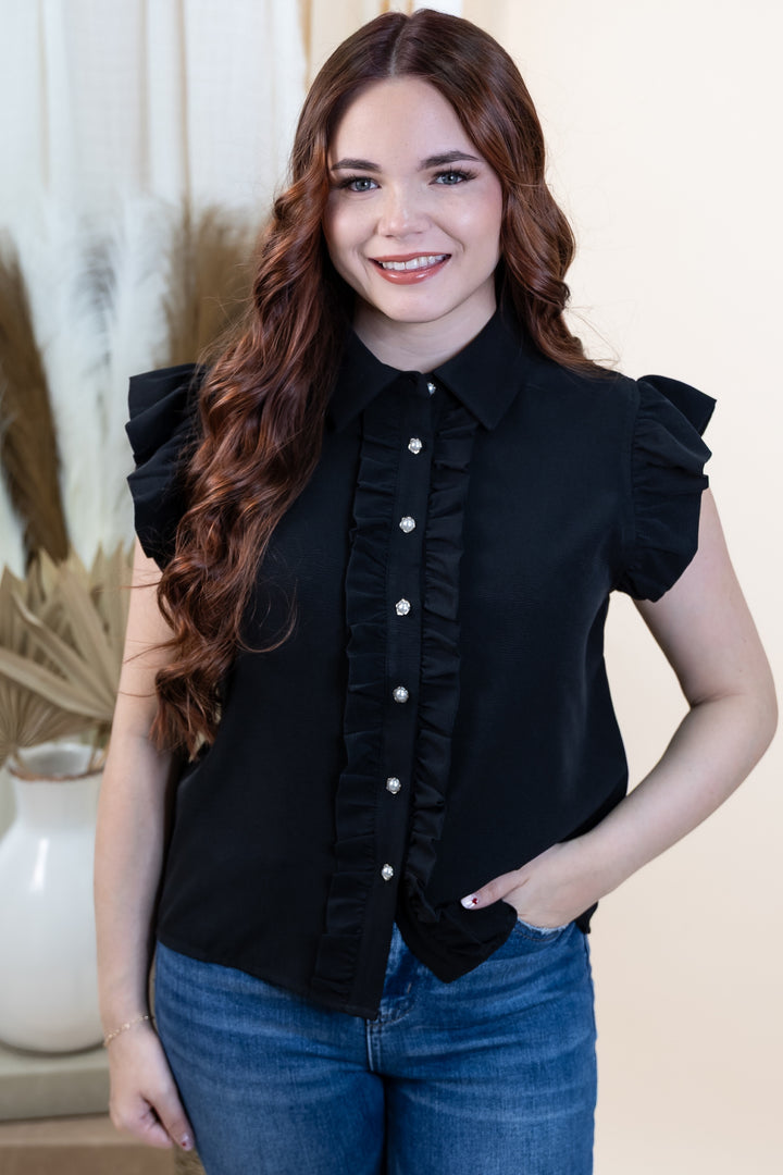 "Charmed With Grace" Top (Black)