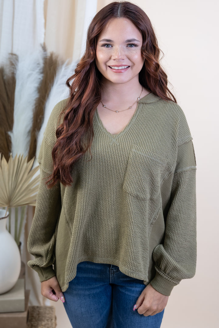 "On The Edge" Top (Olive)