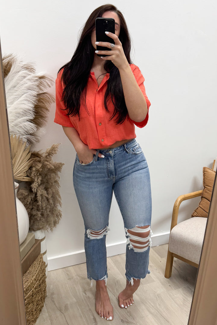 Deseree Cropped Flare Jeans