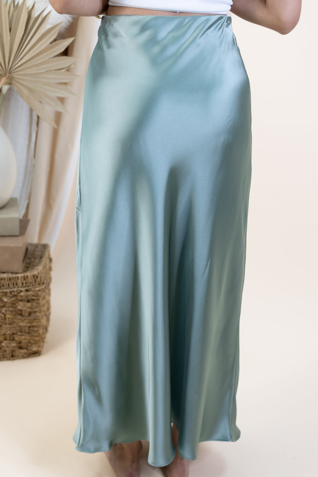 "Silk & Sway" Skirt (Sage Green)