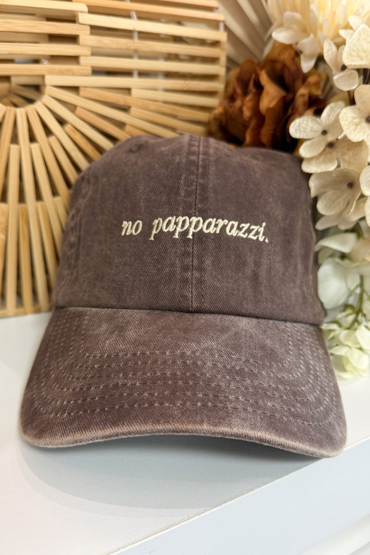 "No Papparazzi" Hat (Washed Brown)