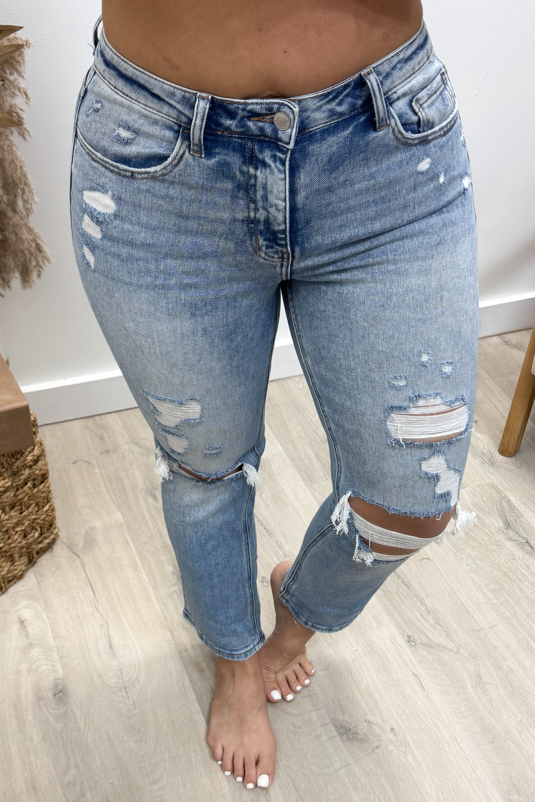 Ariel Cropped Straight Leg Jeans