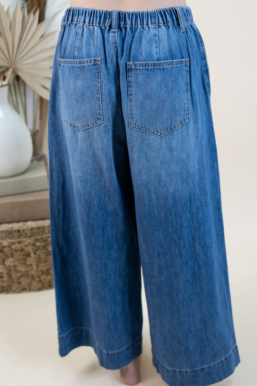 "Sunday Drives" Wide Leg Pants (Denim)