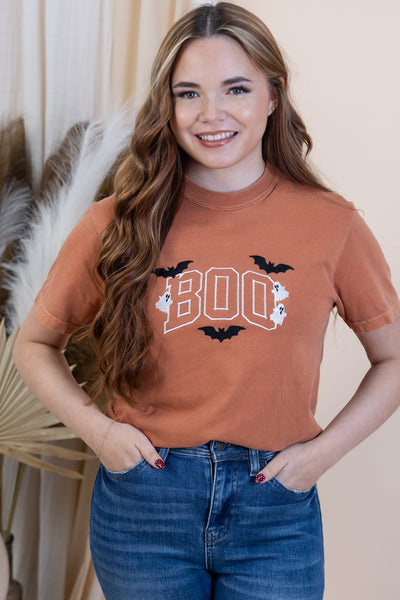 "Boo" T-Shirt (Burnt Orange)