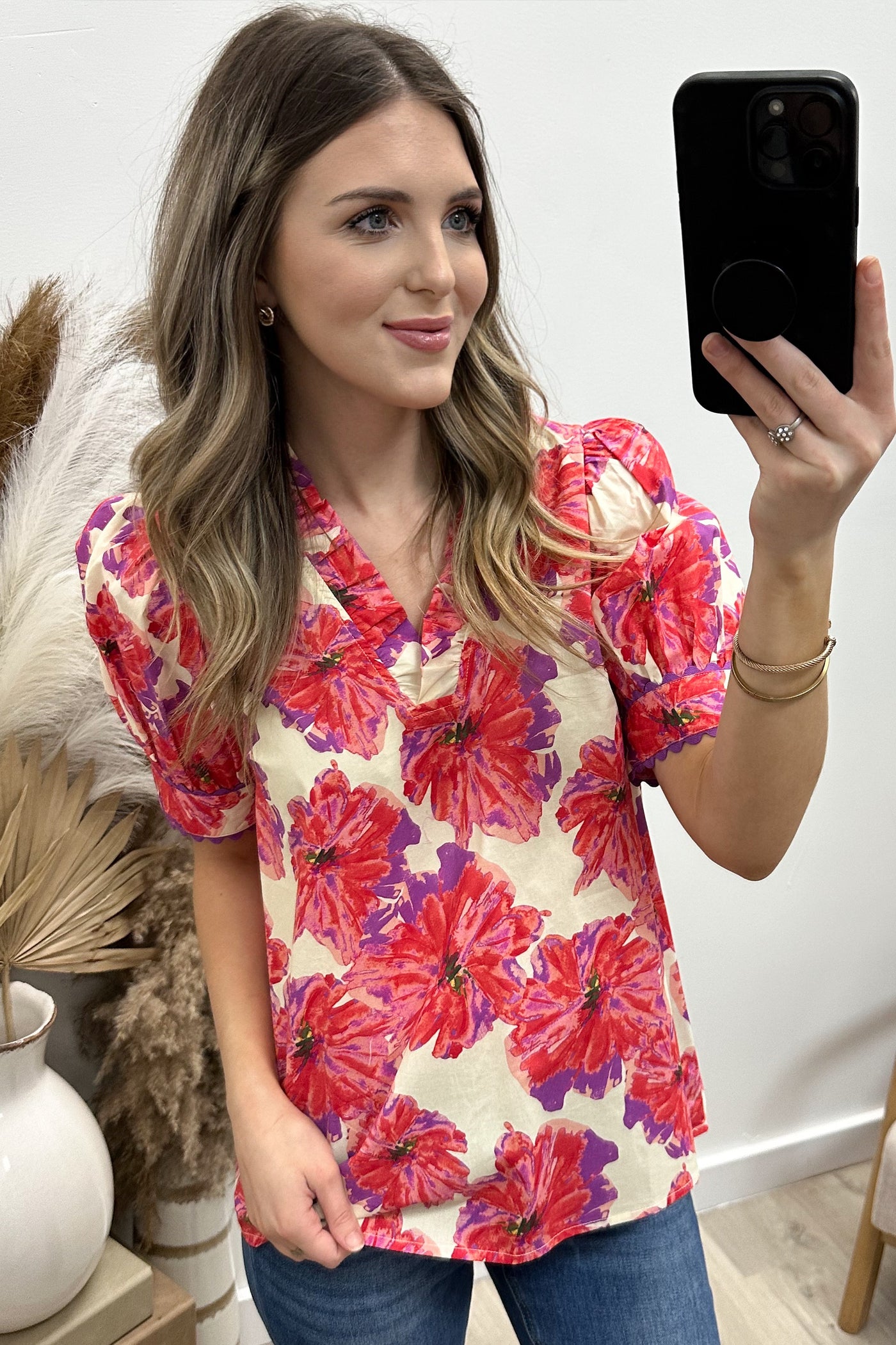 "Peaceful Relief" Blouse (Red)