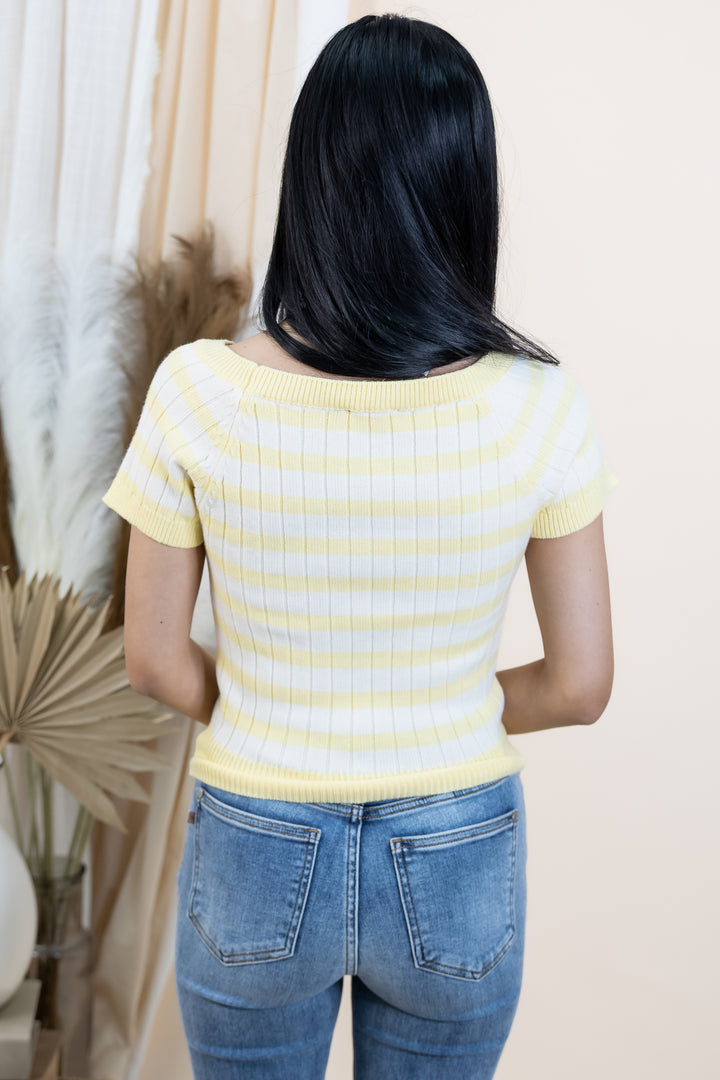 "Sunbeam Stripes" Top (Yellow/Cream Stripe)