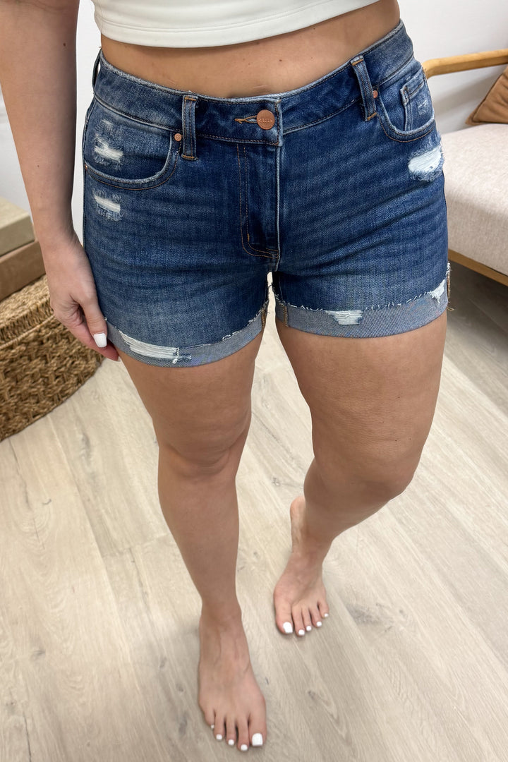 Senna Denim Shorts (Dark Wash)