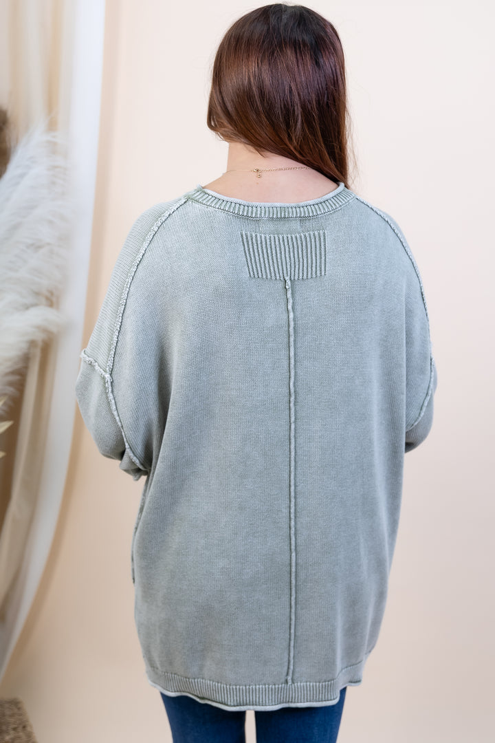 "Quite The Look" Sweater (Light Olive)