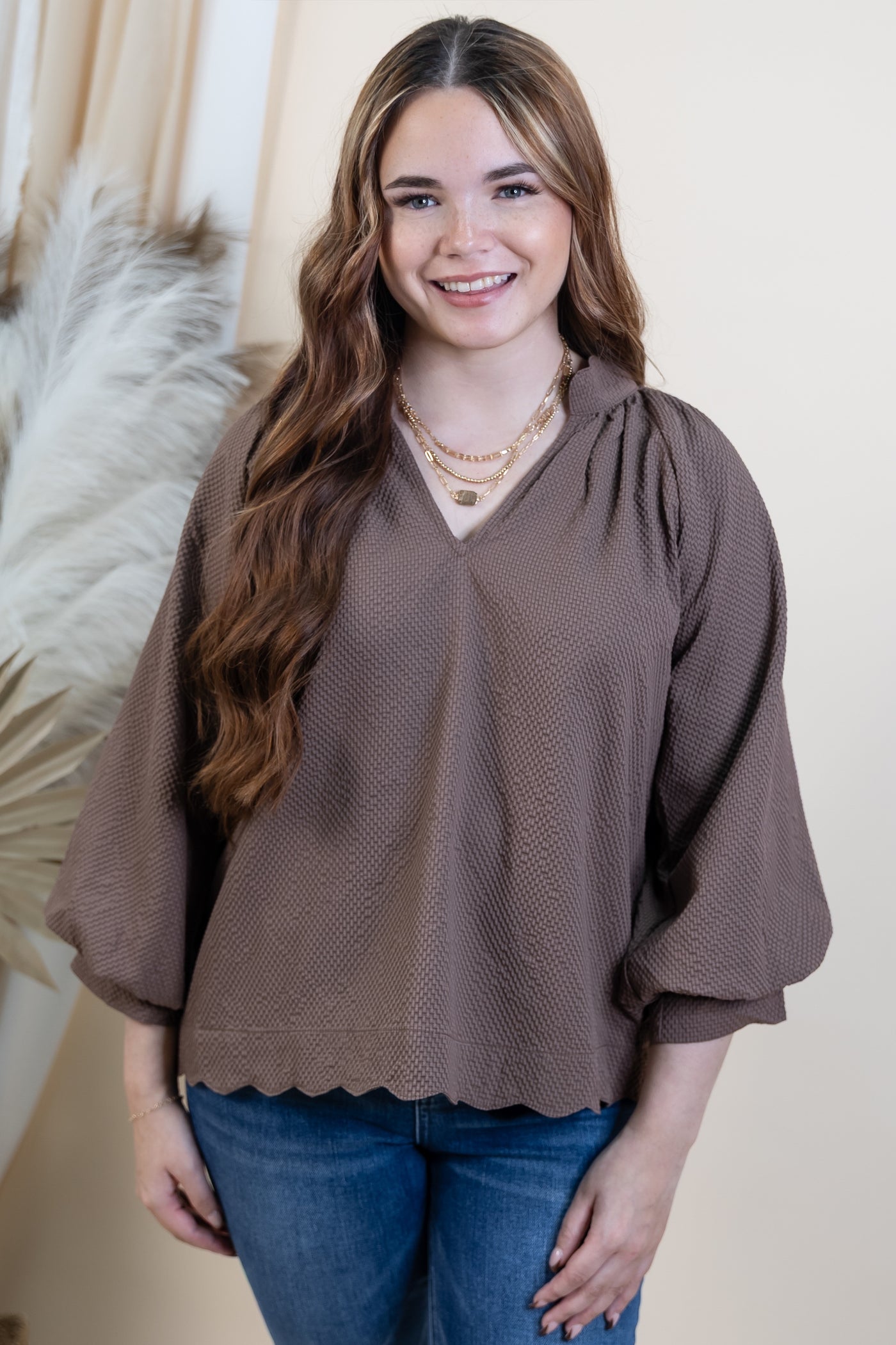 "It Always Works" Blouse (Chocolate)