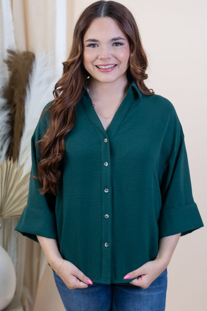 "Sharp & Simple" Button Up (Green)