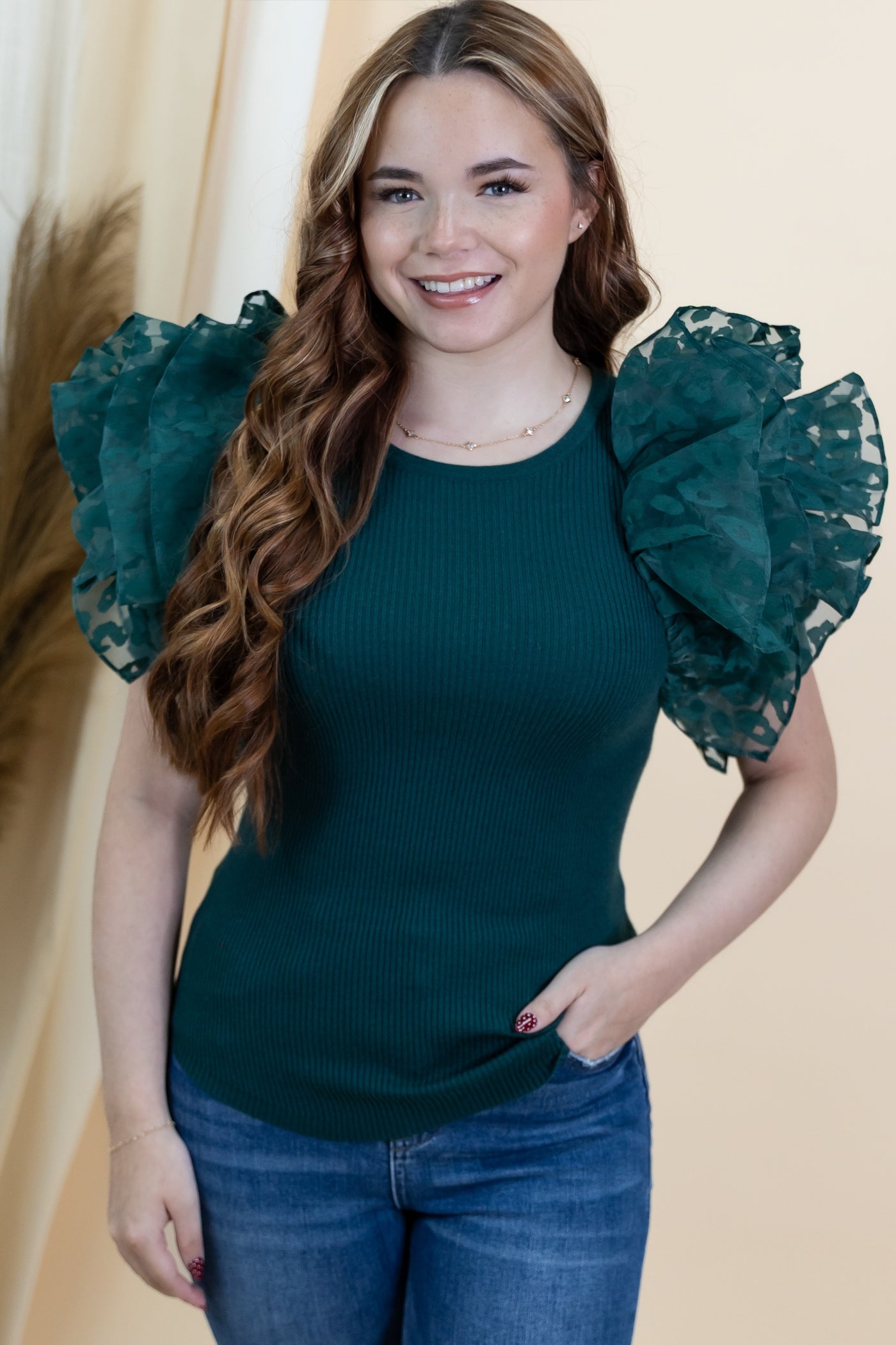 "Holiday Darling" Top (Hunter Green)
