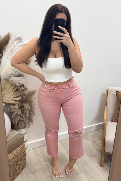 Blossom Cropped Straight Leg Jeans