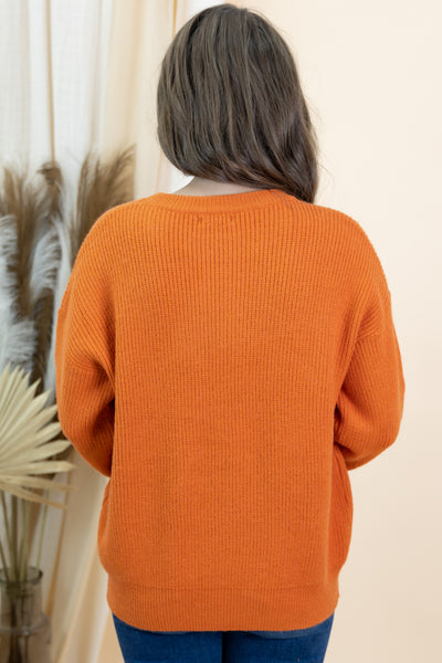"Hello Pumpkin" Sweater (Burnt Orange)