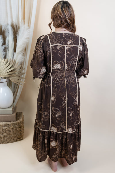 "Sweet Magnolia" Dress (Brown)
