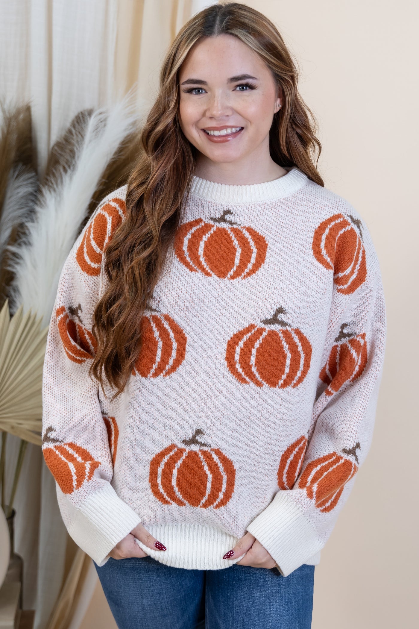 "Patch Perfection" Sweater (Cream)