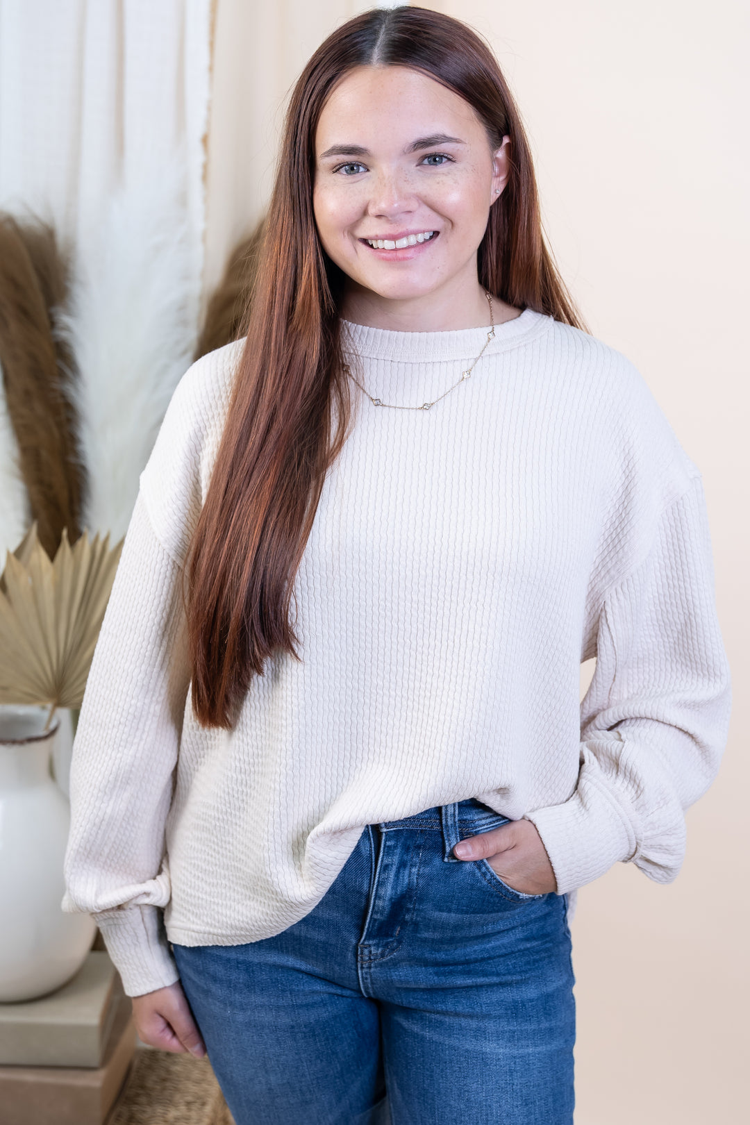 "Casually Cozy" Sweater (Natural)