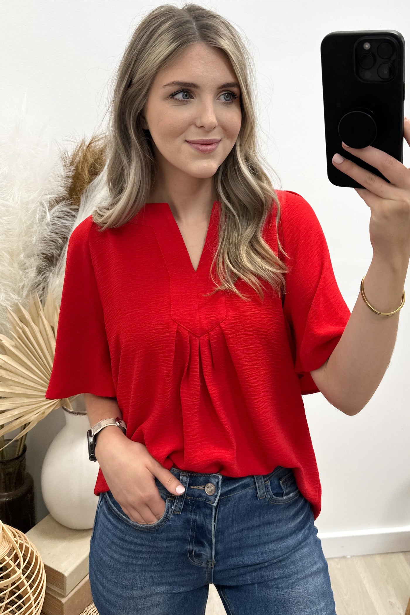 "Chic Sophistication" Blouse (Red)