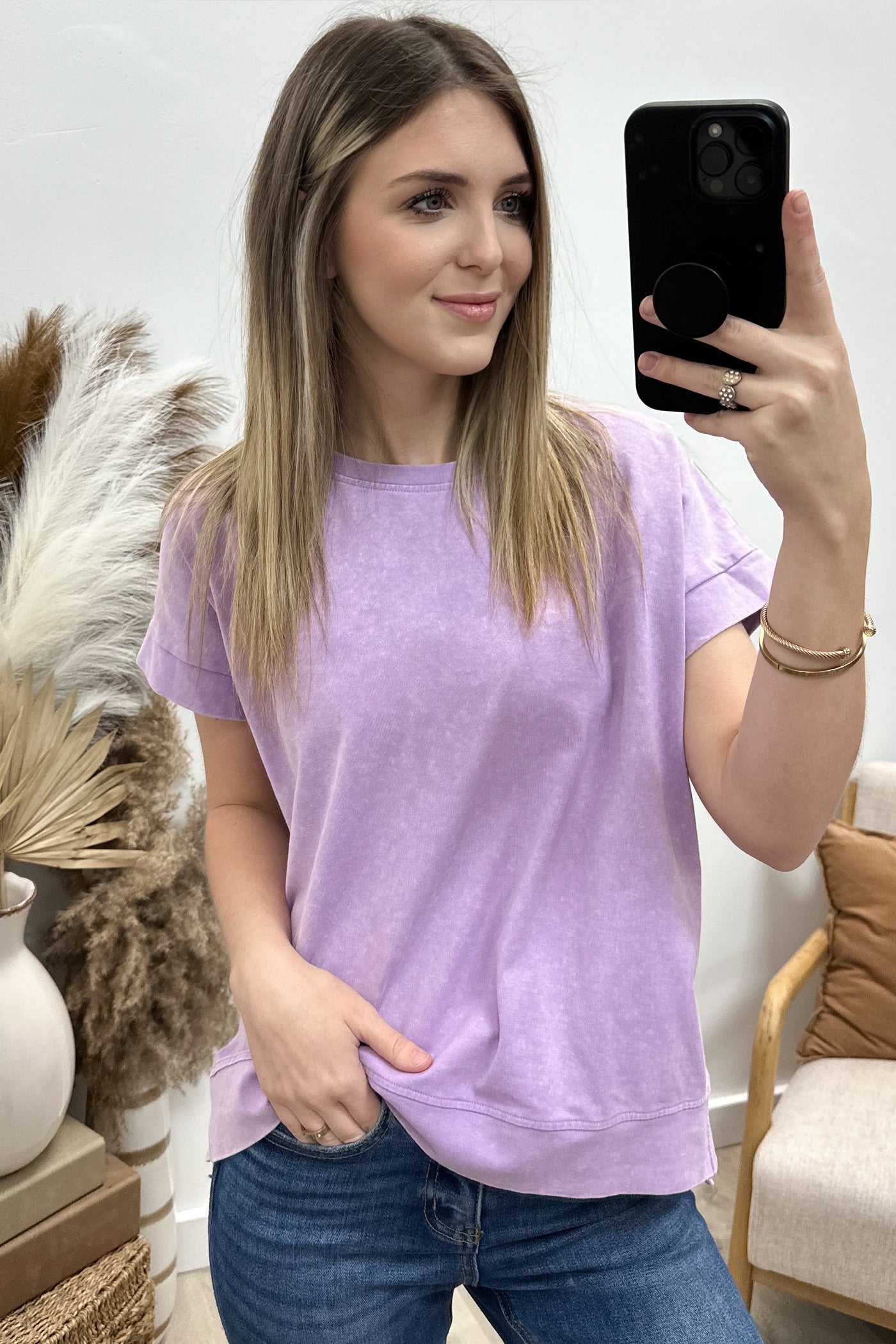 "On The Go" Top (Lilac)