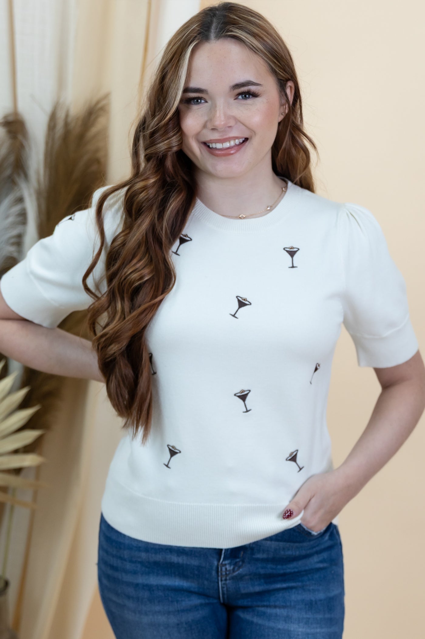 "Espresso Yourself" Top (Cream)